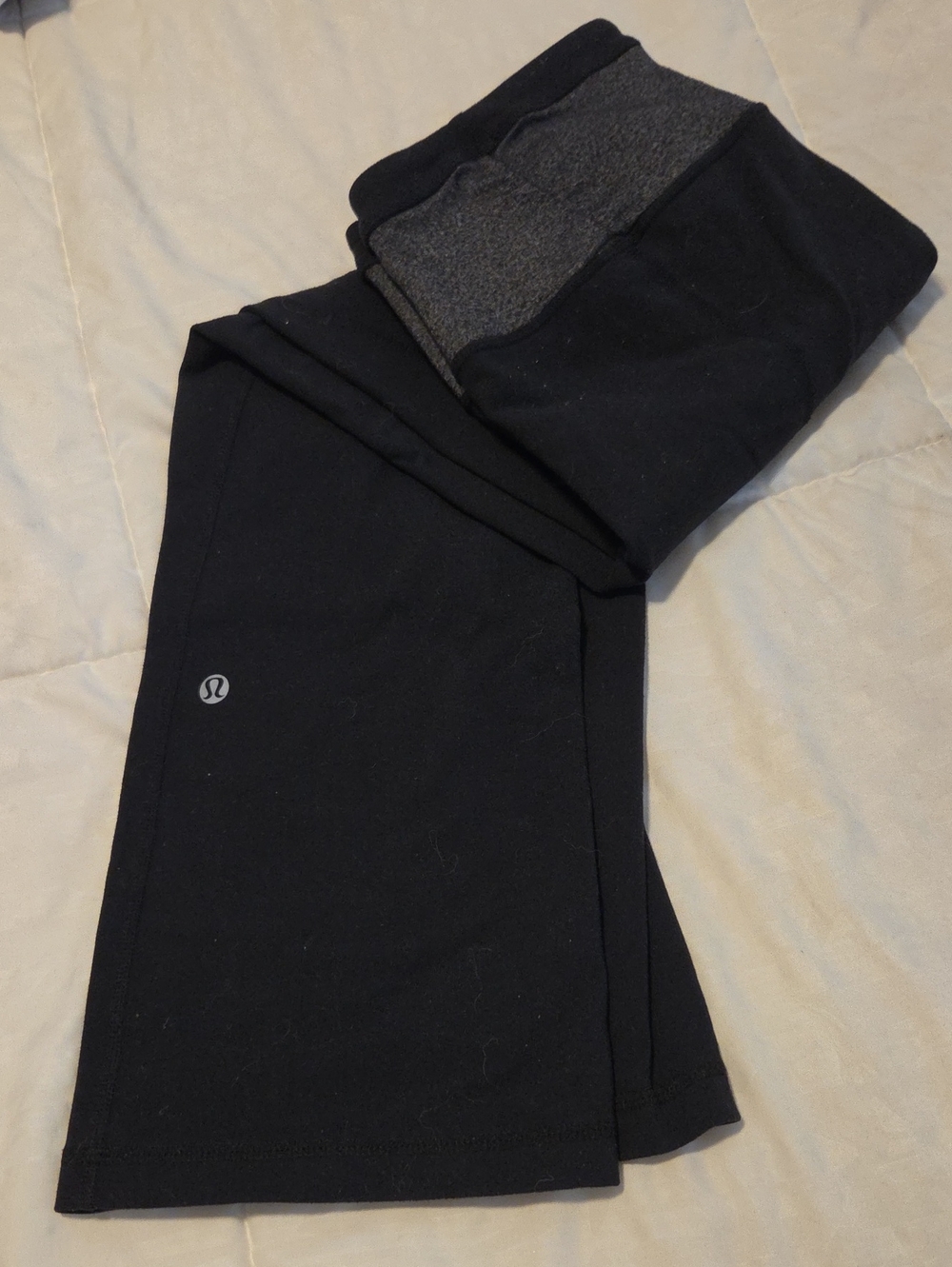 lululemon athletica Black Leggings with Dark Gray Waistband